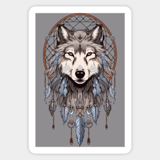 Wolf Head Dream Catcher 6 Sticker